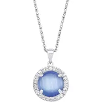 Amor Kette mit Anhänger für Damen, Sterling Silber 925, Glas amor Silber