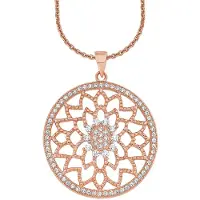 Amor Kette mit Anhänger für Damen, Sterling Silber 925, Zirkonia (synth.) Ornamente amor Roségold