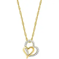 Amor Kette mit Anhänger für Damen, Sterling Silber 925, Zirkonia (synth.) Herz amor Gold