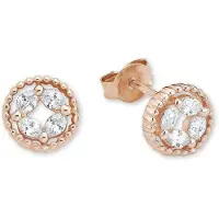 Amor Ohrstecker für Damen, Sterling Silber 925, Zirkonia (synth.) Roségold