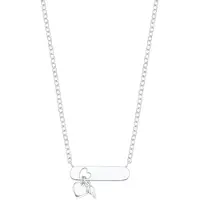 Amor Kette mit Anhänger für Damen, Sterling Silber 925, Herz amor Silber