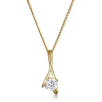 Elli Halsketten - Halskette Zirkonia 585 Gelbgold - Gr. unisize - in Gold - für Damen