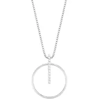 Amor Kette mit Anhänger für Damen, Sterling Silber 925, Zirkonia (synth.) Kreis amor Silber