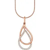 Amor Kette mit Anhänger für Damen, Sterling Silber 925, Zirkonia (synth.) Tropfen amor Roségold