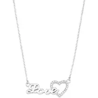 Amor Kette mit Anhänger für Damen, Sterling Silber 925, Zirkonia (synth.) Love amor Silber