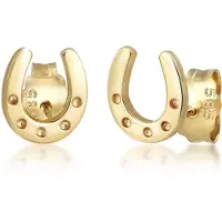 Elli Ohrringe Hufeisen Glücksbringer Symbol Luck 585Er Gelbgold Elli Premium Gold