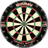 Winmau Steeldartboard PRO SFB Bristle – Sisal Dartscheibe in Turniergröße mit Zubehör für Profis & Einsteiger