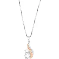 Amor Kette mit Anhänger für Damen, Sterling Silber 925, Zirkonia (synth.) Fantasie amor Bicolor