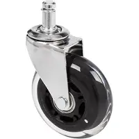 Hjh OFFICE 5x ROLO SKATE 11mm/75mm Hartböden - Stuhlrollen Silber / transparent