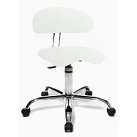 Topstar SITNESS 40 HIGHTECH - Arbeitsstuhl Arbeitshocker Wei? PU