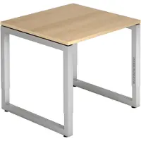 Hjh OFFICE PRO REGO 8 S - 80 x 80 Eiche/Silber höhenverstellbar