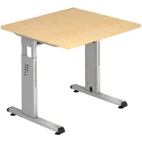Hjh OFFICE PRO MEGA 8 S - 80 x 80 Ahorn/Silber höhenverstellbar
