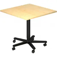 Hjh OFFICE PRO BISTRO 88Q D - System Konferenztisch Ahorn 80 x 80 Schwarz