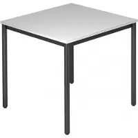 Hjh OFFICE PRO DORAN DR08 D - Grau 80 x 80 mit Rund-Rohr/Schwarz