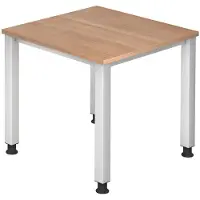 Hjh OFFICE PRO QUEO 8 S - Nussbaum 80 x 80 höhenverstellbar