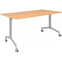 Hjh OFFICE PRO KALA 16 | Klapptisch fahrbar | 160 cm | Silber - Konferenztisch Buche