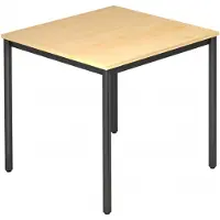 Hjh OFFICE PRO DORAN DR08 D - Ahorn 80 x 80 mit Rund-Rohr/Schwarz