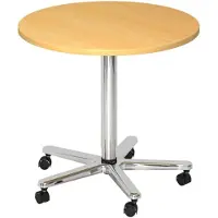 Hjh OFFICE PRO BISTRO 80R C - System Konferenztisch Buche Chrom Ø 80