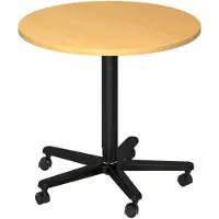 Hjh OFFICE PRO BISTRO 80R D - System Konferenztisch Buche Schwarz Ø 80