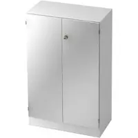 Hjh OFFICE PRO SIGNA K 6550 SG - 3 OH mit Knauf (abschließbar) Schrank Weiß/Silber