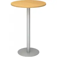 Hjh OFFICE PRO BISTRO H80R S - System Konferenztisch Buche Silber Ø 80
