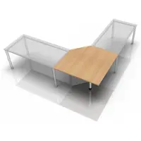 Hjh OFFICE PRO LT12 W - Trapezplatte 120x120 Eiche