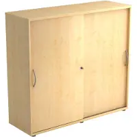 Hjh OFFICE PRO BETA 1753S - Ahorn 3 OH Schiebetürenschrank Bogengriff Metall