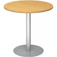 Hjh OFFICE PRO BISTRO F80R S - System Konferenztisch Buche Silber Ø 80