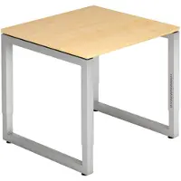 Hjh OFFICE PRO REGO 8 S - 80 x 80 Ahorn/Silber höhenverstellbar