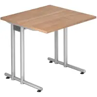 Hjh OFFICE PRO NANO 8 S - 80 x 80 Nussbaum/Silber