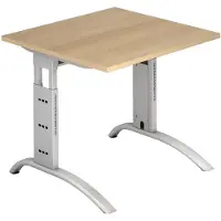 Hjh OFFICE PRO FARO 8 S - 80 x 80 Eiche/Silber höhenverstellbar