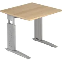Hjh OFFICE PRO UNDA 8 S - 80 x 80 Eiche/Silber höhenverstellbar