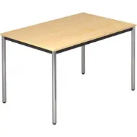 Hjh OFFICE PRO DORAN DR12 C - Ahorn 120 x 80 mit Rund-Rohr/Chrom