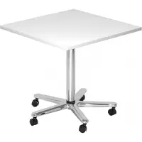 Hjh OFFICE PRO BISTRO 88Q C - System Konferenztisch Weiß 80 x 80 Chrom