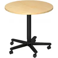 Hjh OFFICE PRO BISTRO 80R D - System Konferenztisch Ahorn Schwarz Ø 80