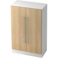 Hjh OFFICE PRO SIGNA G 7550 RE - 3 OH Weiß/Eiche Schrank Relinggriff Kunststoff