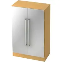 Hjh OFFICE PRO SIGNA G 7550 CE - Buche/Silber 3 OH Schrank Chromgriff Metall