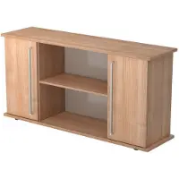 Hjh OFFICE PRO KAPA SB | Sideboard | mit Türen - Nussbaum Sideboard Chromgriff Metall