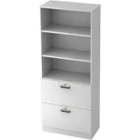 Hjh OFFICE PRO SIGNA G 7300 SG - Weiß 5 OH Schrank mit Hängeregistratur (abschließbar) Streifengriff Kunststoff