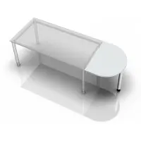 Hjh OFFICE PRO LA60 W - Ansatztisch 60x80 Grau