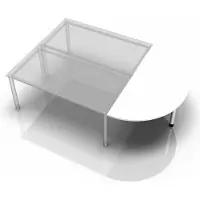 Hjh OFFICE PRO LA160 W - Ansatztisch 160x80 Weiß