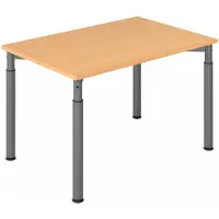 Hjh OFFICE PRO YAMA 12 G | 120x80 - 120 x 80 höhenverstellbar Buche/Graphit