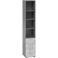 Hjh OFFICE PRO BETA 9 | Schrank mit 4 Schüben | 6 OH - Graphit/Beton