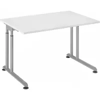 Hjh OFFICE PRO ZENO 12 S | 120x80 - 120 x 80 h?henverstellbar Wei?/Silber