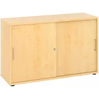 Hjh OFFICE PRO BETA 1752S - 2 OH Schiebetürenschrank Ahorn/Ahorn Metallgriff