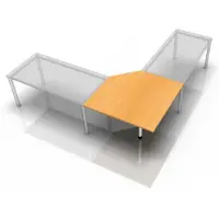 Hjh OFFICE PRO XBT12 W - Trapezplatte 120x120 Buche