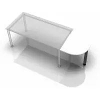 Hjh OFFICE PRO LA60 G - Ansatztisch 60x80 Weiß