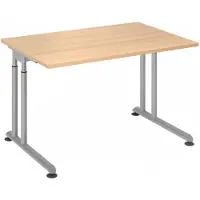 Hjh OFFICE PRO ZENO 12 S | 120x80 - 120 x 80 Eiche/Silber h?henverstellbar