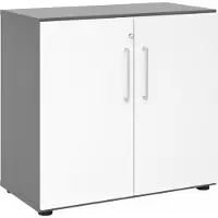 Hjh OFFICE PRO BETA 9 | Schrank mit Türen | 2 OH - Graphit/Weiß