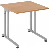 Hjh OFFICE PRO ZENO 8 S | 80x80 - 80 x 80 Nussbaum/Silber höhenverstellbar